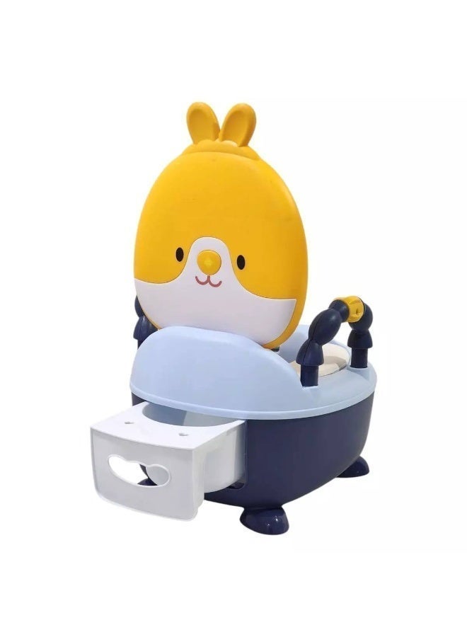 MUMS PLANET Comfortable rabbit shaped kids potty for toilet training with built in splash guard potty training toilet seat for children with anti slip base safe educational potty for early age kids - Image 1